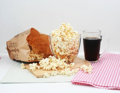 Snack popcorn cola photo