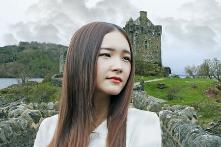 Beauty portrait castle
