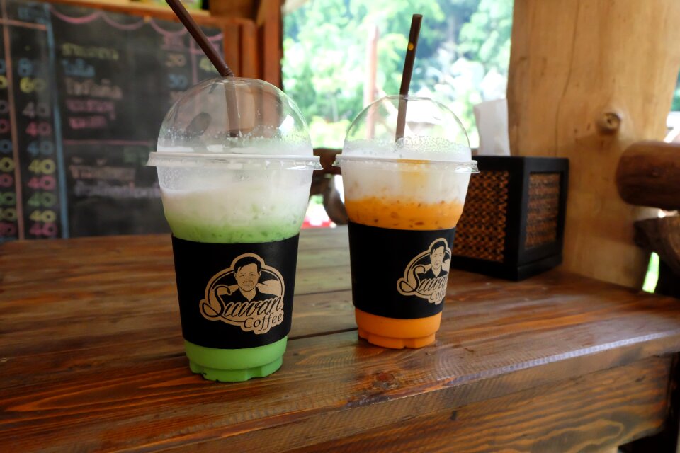 Suwancoffee green tea milk tea cold something usually have a couple