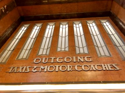 Outgoing Taxis & Motor Coaches Sign, Cincinnati Union Term… 