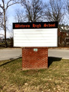 Sign, Withrow High School, Hyde Park, Cincinnati, OH 