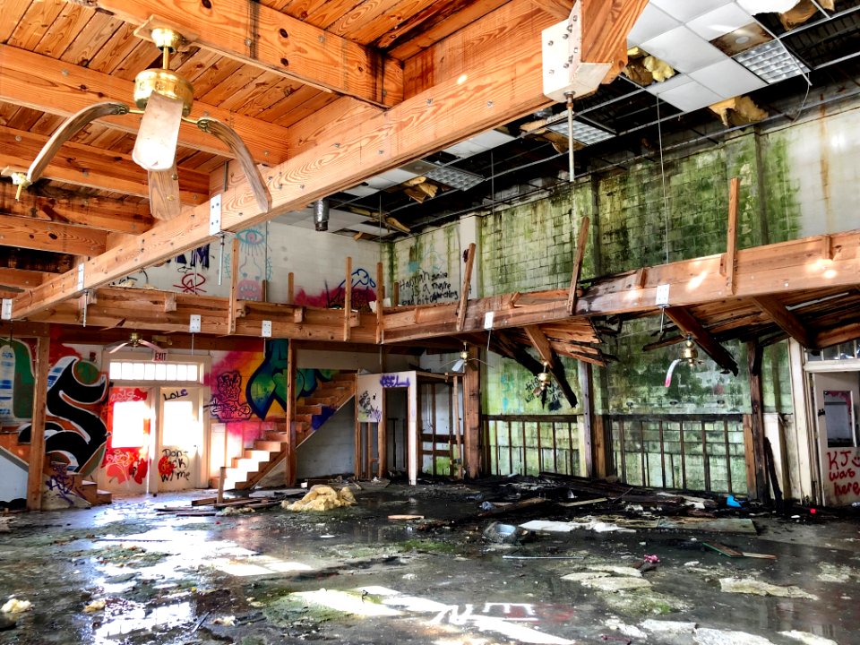 Gymnasium, Log Cabin Association Elementary School, Barker… 