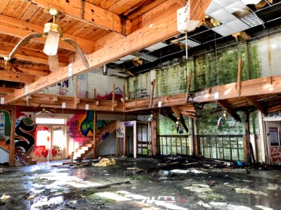 Gymnasium, Log Cabin Association Elementary School, Barker… 