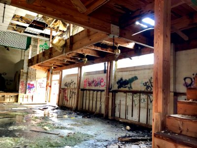 Gymnasium, Log Cabin Association Elementary School, Barker… 