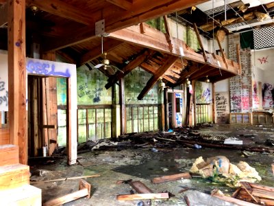 Gymnasium, Log Cabin Association Elementary School, Barker… 
