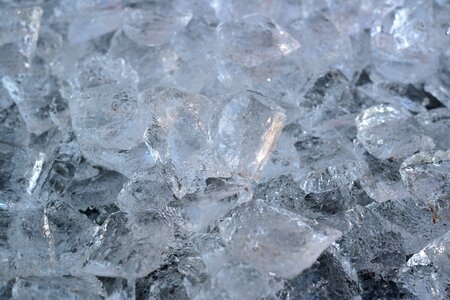 Transparent melt ice cold
