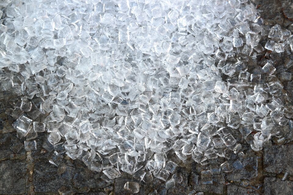 Transparent melt ice cold