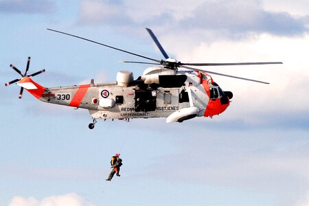 Rescue man royal norwegian air force sea king photo