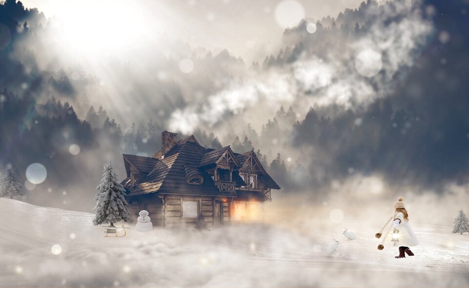 Girl snow winter magic