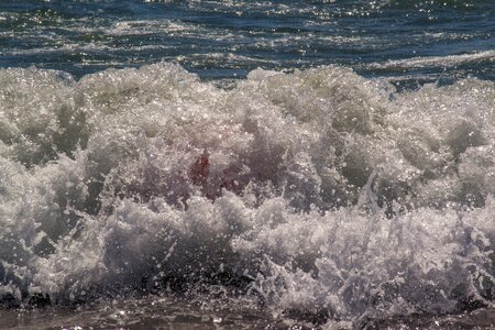 Seaside seascape waves crashing