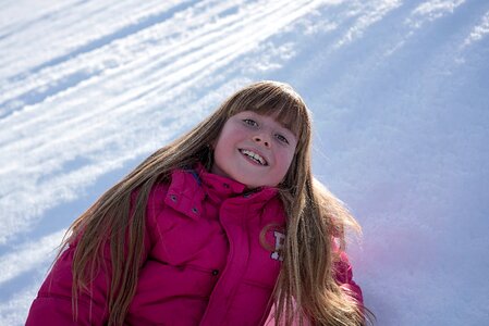 Cheerful long hair winter