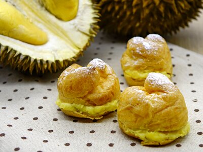 Cream dessert durian photo