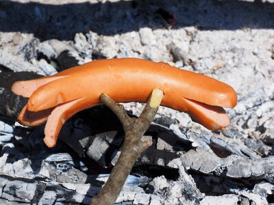 Sausage grill sizzle photo