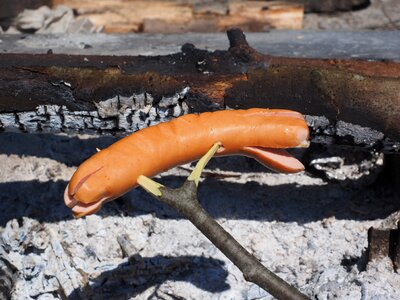 Sausage grill sizzle photo