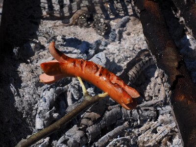 Sausage grill sizzle photo