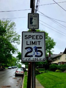 Kinkinnati Speed Limit Sign, Clifton, Cincinnati, OH 