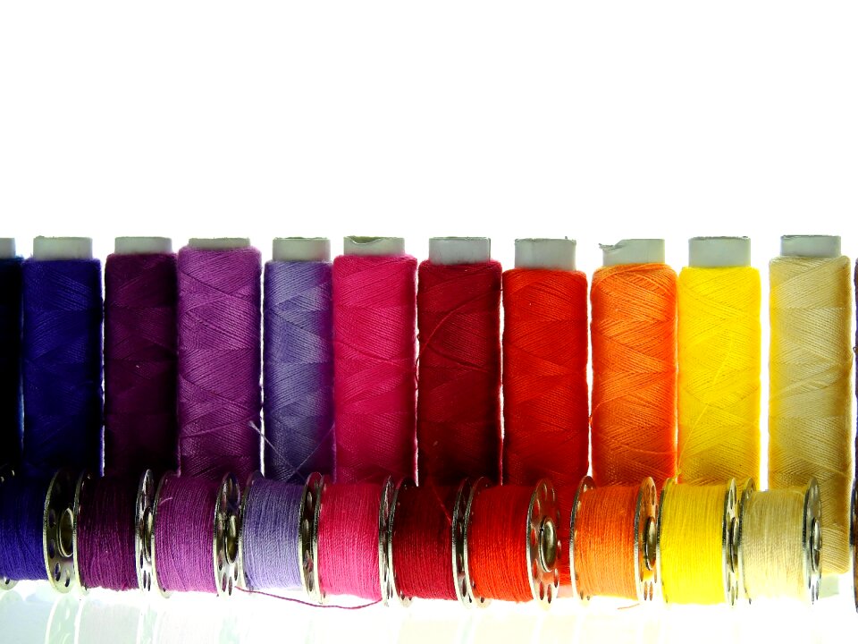 Thread spool colorful sewing thread photo