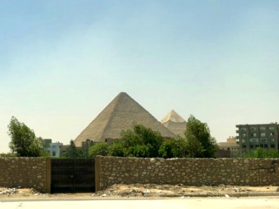 Pyramids from El Mansouria Road, Giza, GG, EGY 