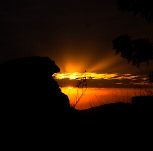Landscape dawn rays of sunshine
