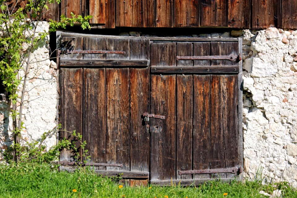 Old goal wooden door