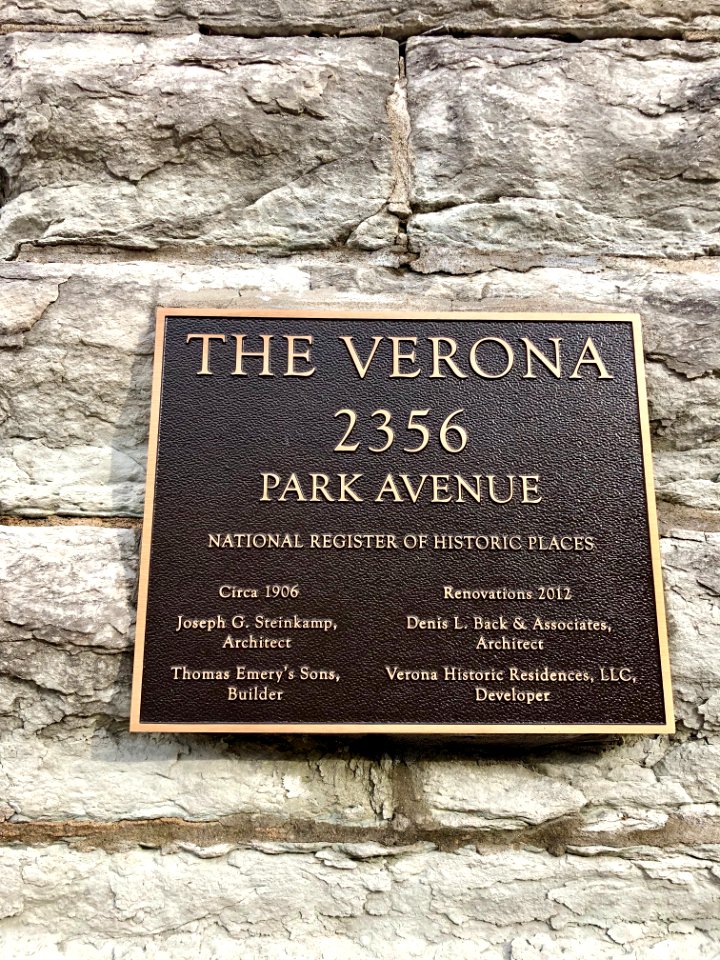 Historical Marker, The Verona Apartments, Walnut Hills, Ci… 