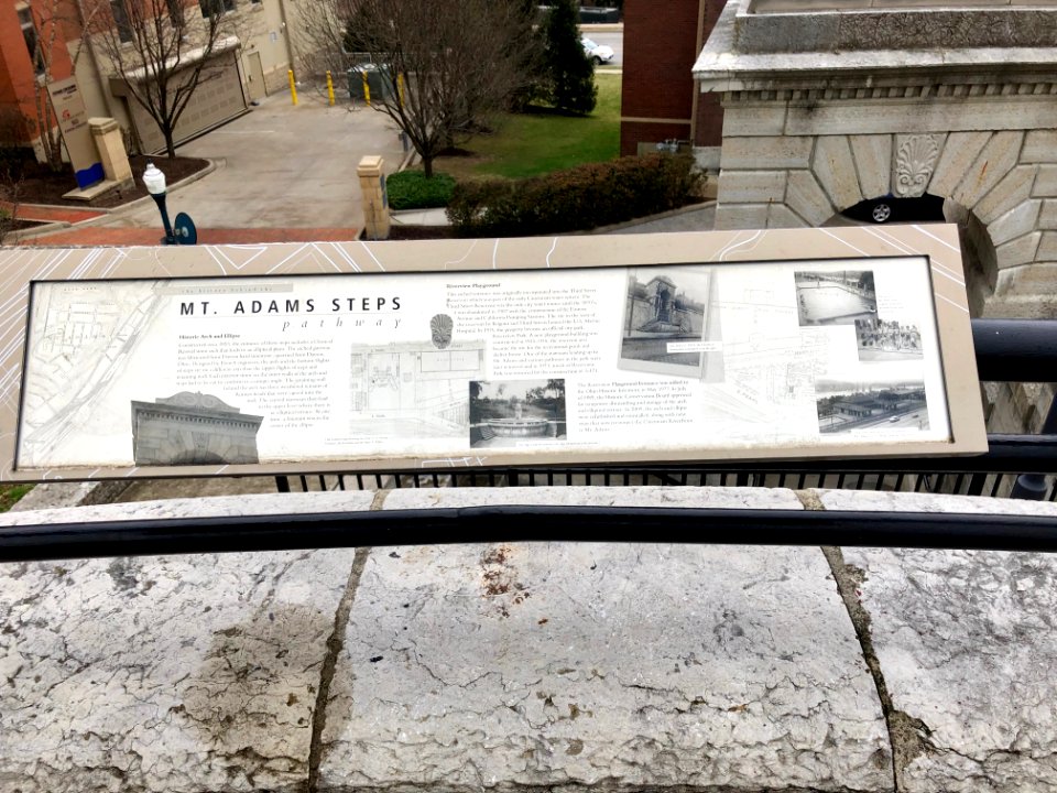 Signage, Mount Adams Steps, East End, Cincinnati, OH 