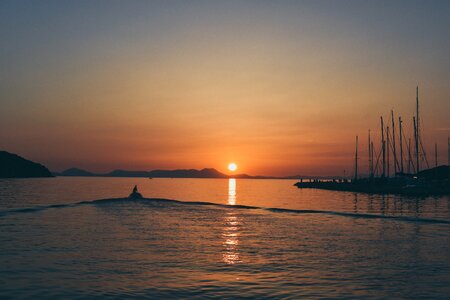 Dusk ocean reflection photo