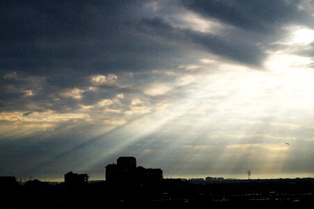 Morning sun ray of sunshine skyline