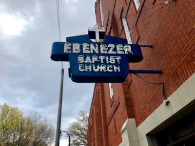 Sign, Old Ebenezer Baptist Church, Sweet Auburn, Atlanta, … 