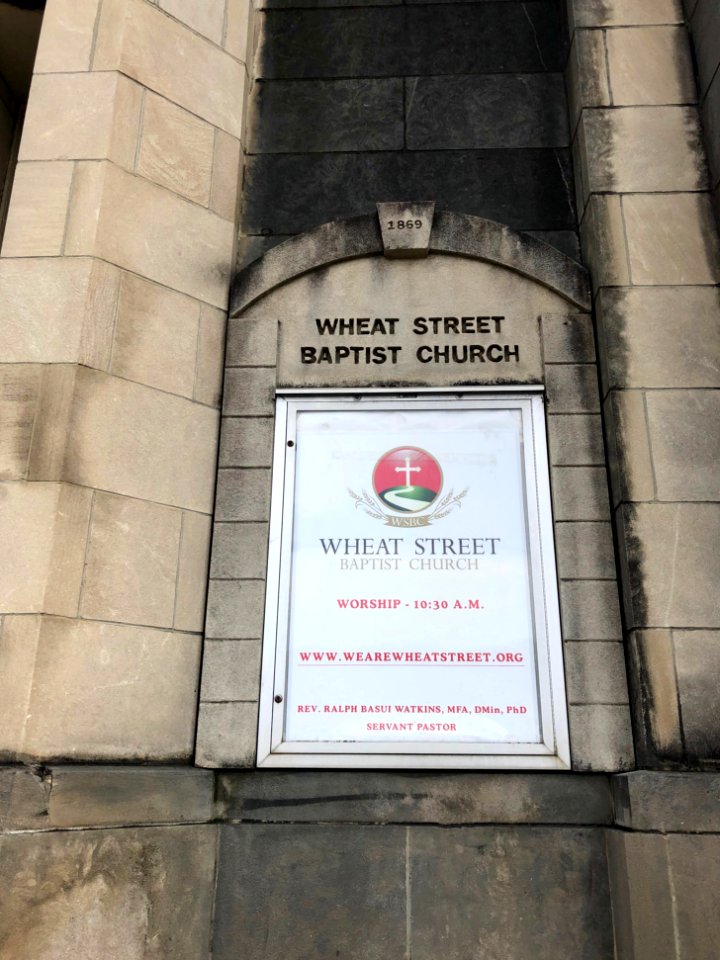 Signage, Wheat Street Baptist Church, Sweet Auburn, Atlant… 