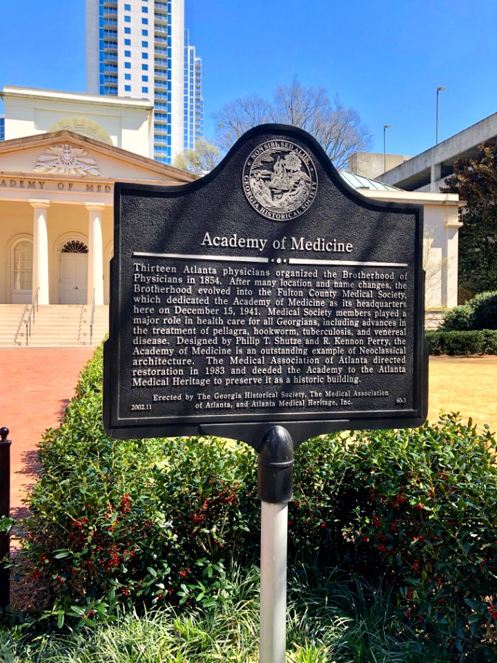 Historical Marker, Academy of Medicine, Midtown, Atlanta, … 