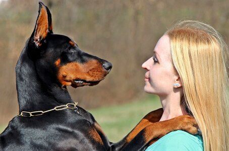 Blonde woman love hug photo