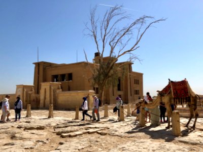 Vacant Building and Camel Rides, Great Pyramid, Giza, GG, … 