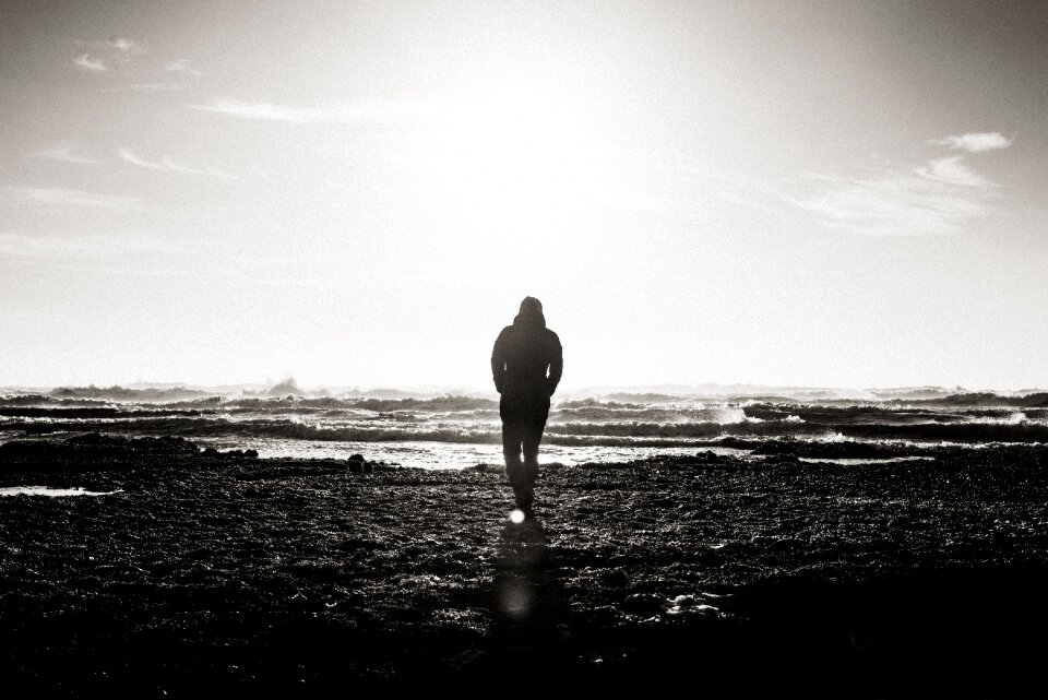 Landscape man ocean