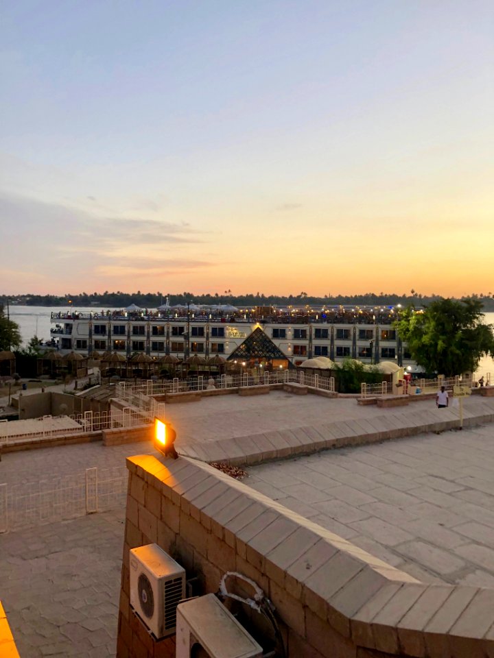 Cruise Ships at Kom Ombo Temple, Kom Ombo, AG, EGY 