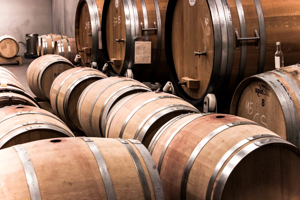 Barrels wooden barrels wine barrels