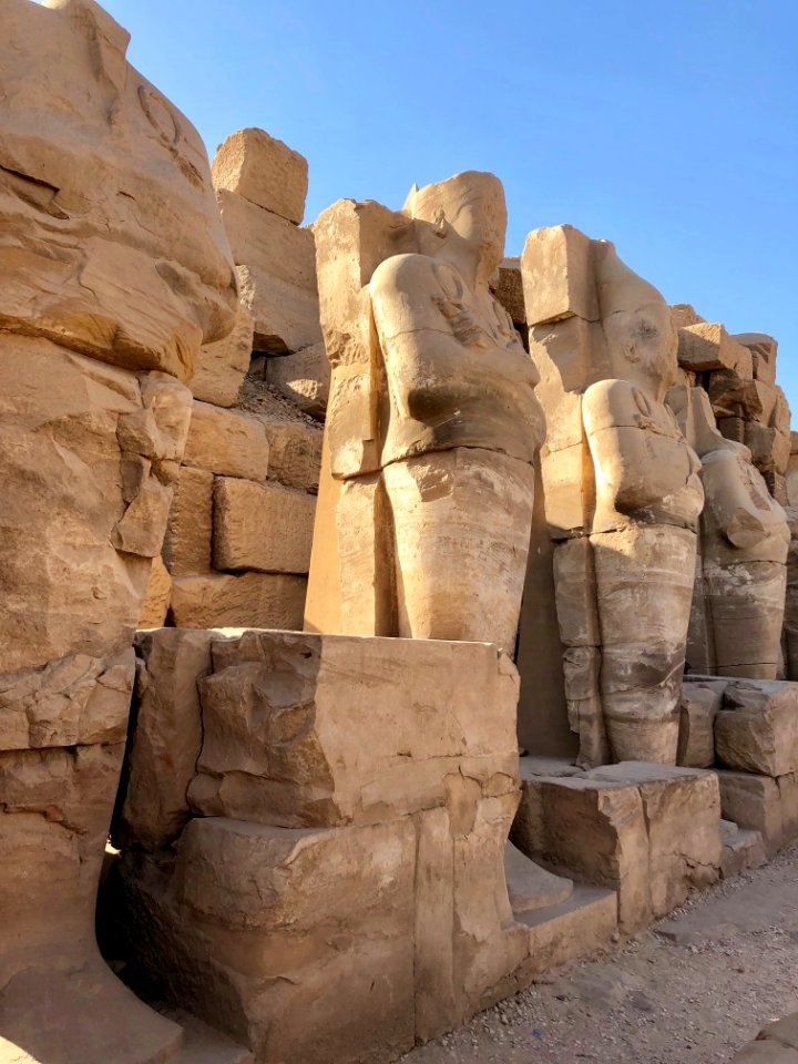 Ruined Statues, Precinct of Amun-Ra, Karnak Temple, Luxor,… 
