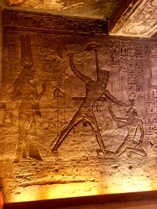 Wall Carving, Central Hall, Temple of Hathor and Nefertari… 