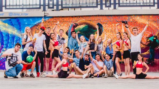Dancers of break dance b-boy