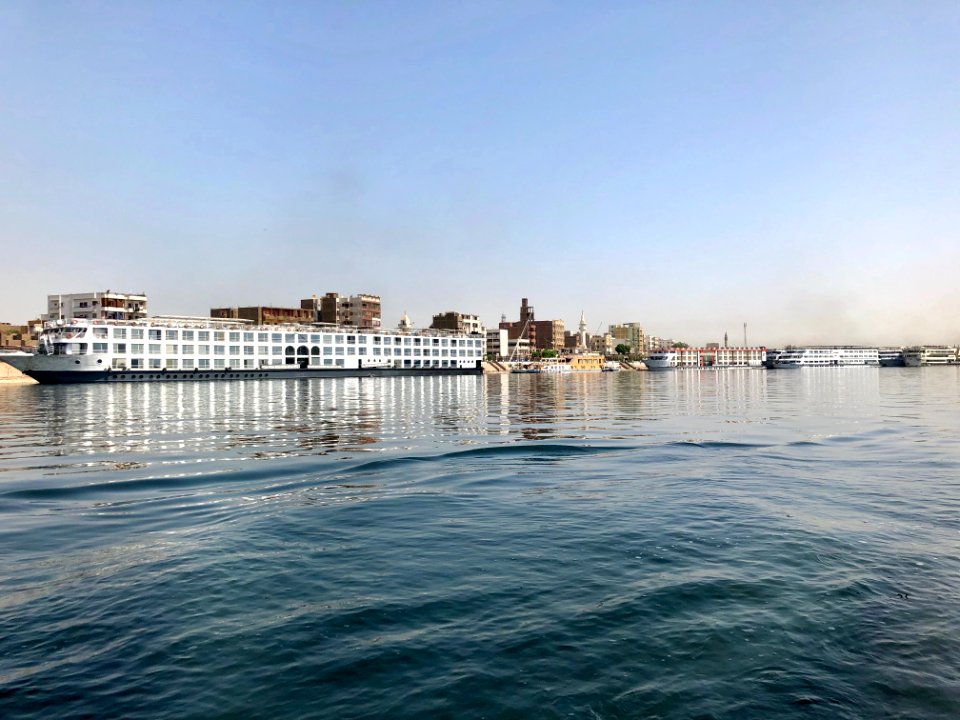 Cruise Ships Along the Corniche, Edfu, AG, EGY 