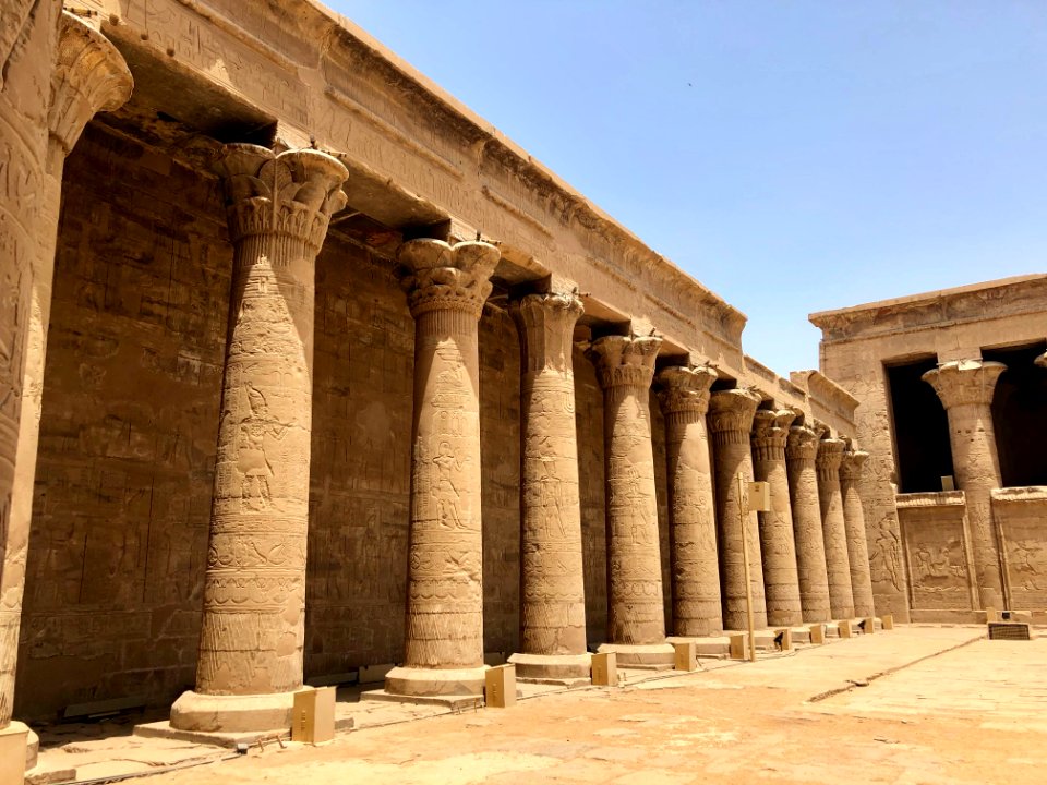 Colonnade, Court of Offerings, Temple of Horus at Edfu, Ed… 