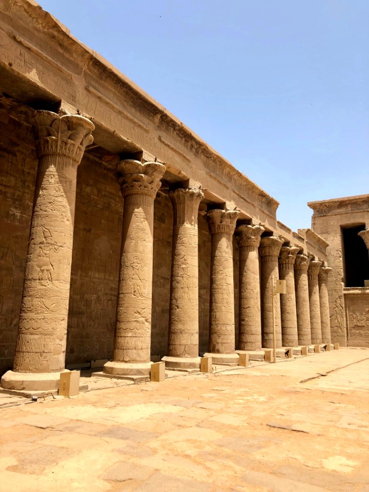 Colonnade, Court of Offerings, Temple of Horus at Edfu, Ed… 