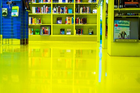 Shelves architecture yellow