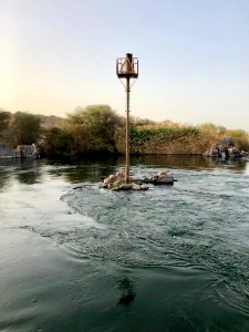 River Beacon, Nile River, Aswan, AG, EGY 