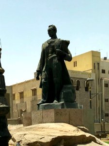 Statue of Abbās al-Aqqād, Aswan, AG, EGY 