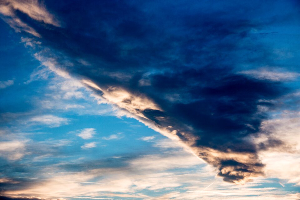 Clouds storm dark blue