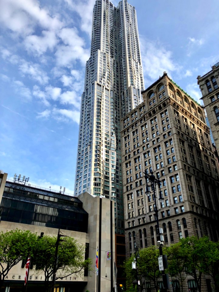 New York by Gehry from City Hall Park, New York City, NY 