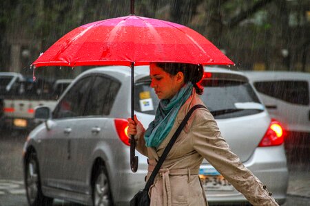 Winter umbrella person