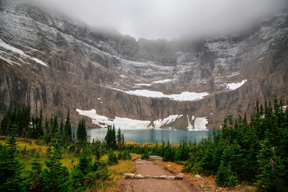 Mountain foggy canada photo