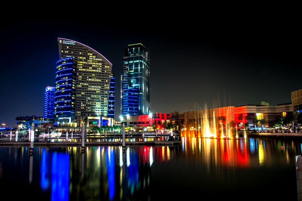 Lake night reflection